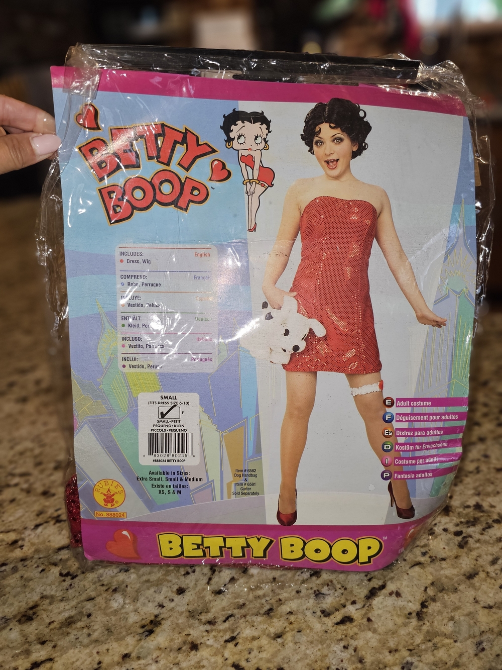Rubie’s Betty Boop Women’s Costume Size Small Red Sequin Dress + Wig